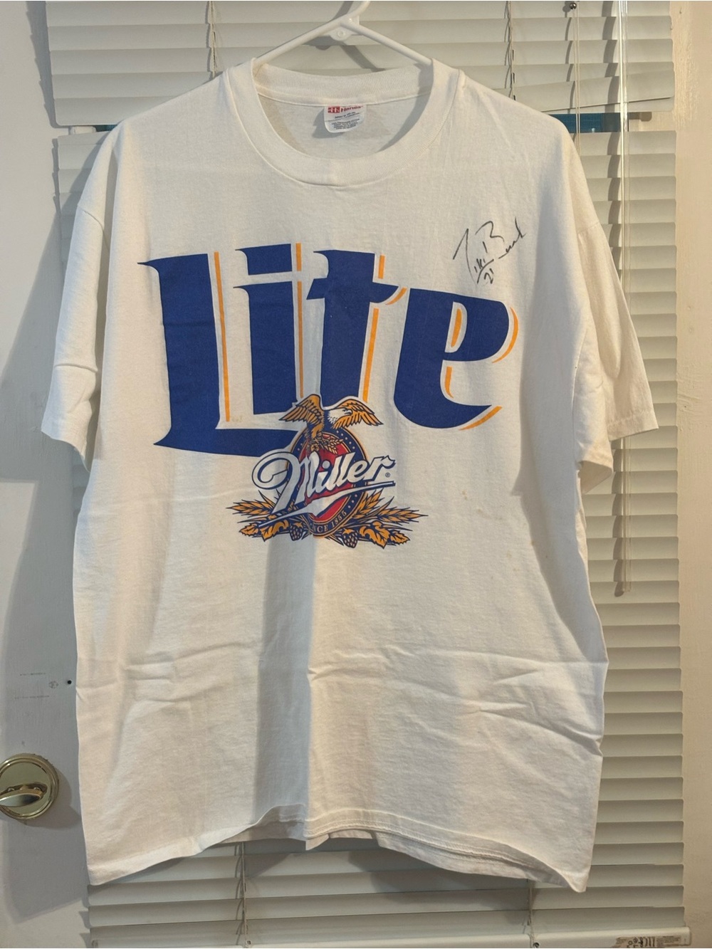 NFL New York Giants Tiki Barber Signed Autographed Men's T-shirt Size XLarge